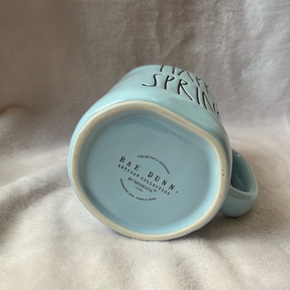 Rae Dunn Happy Spring Easter Holiday Blue Coffee Mug. NWT. Blue Interior - Picture 4 of 4